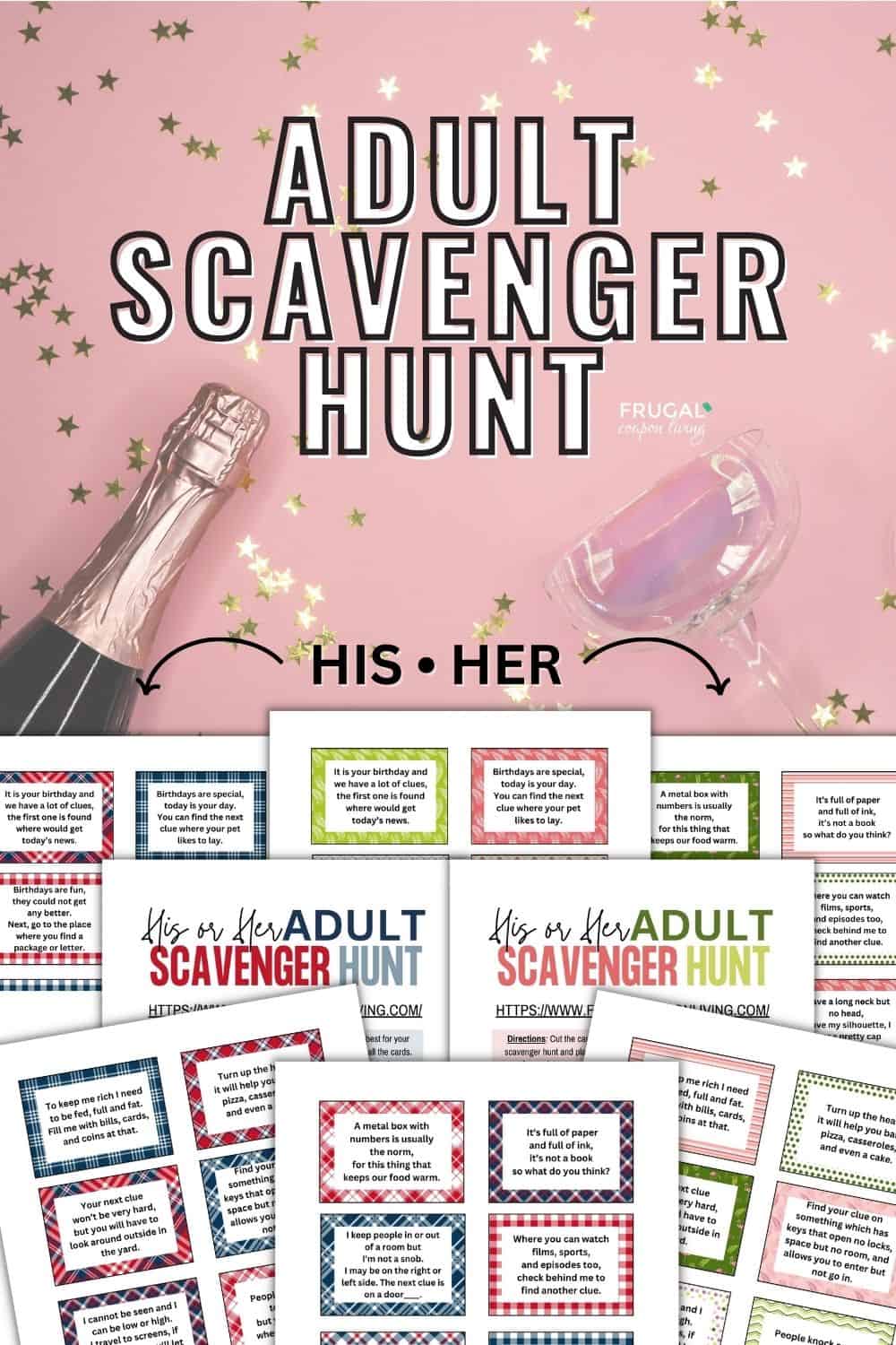 His or Her Adult Scavenger Hunt Printables
