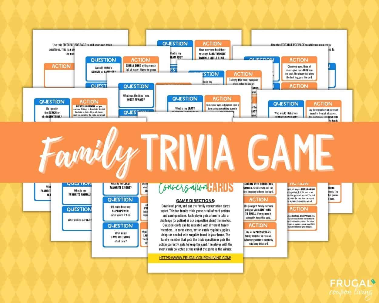 do you know your family game printable worksheets and trivia game cards activities