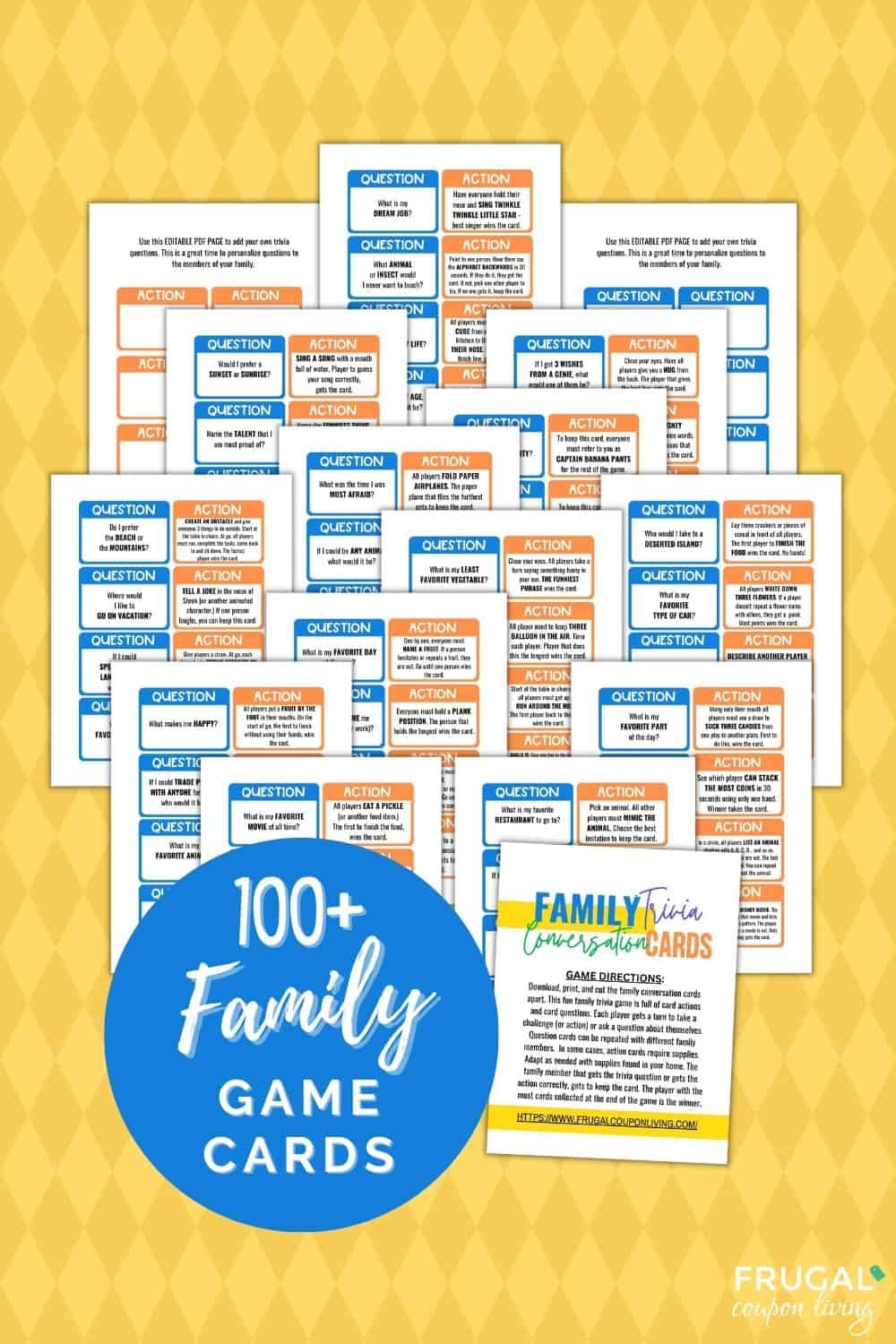 printable how well do you know your family game cards challenges and questions