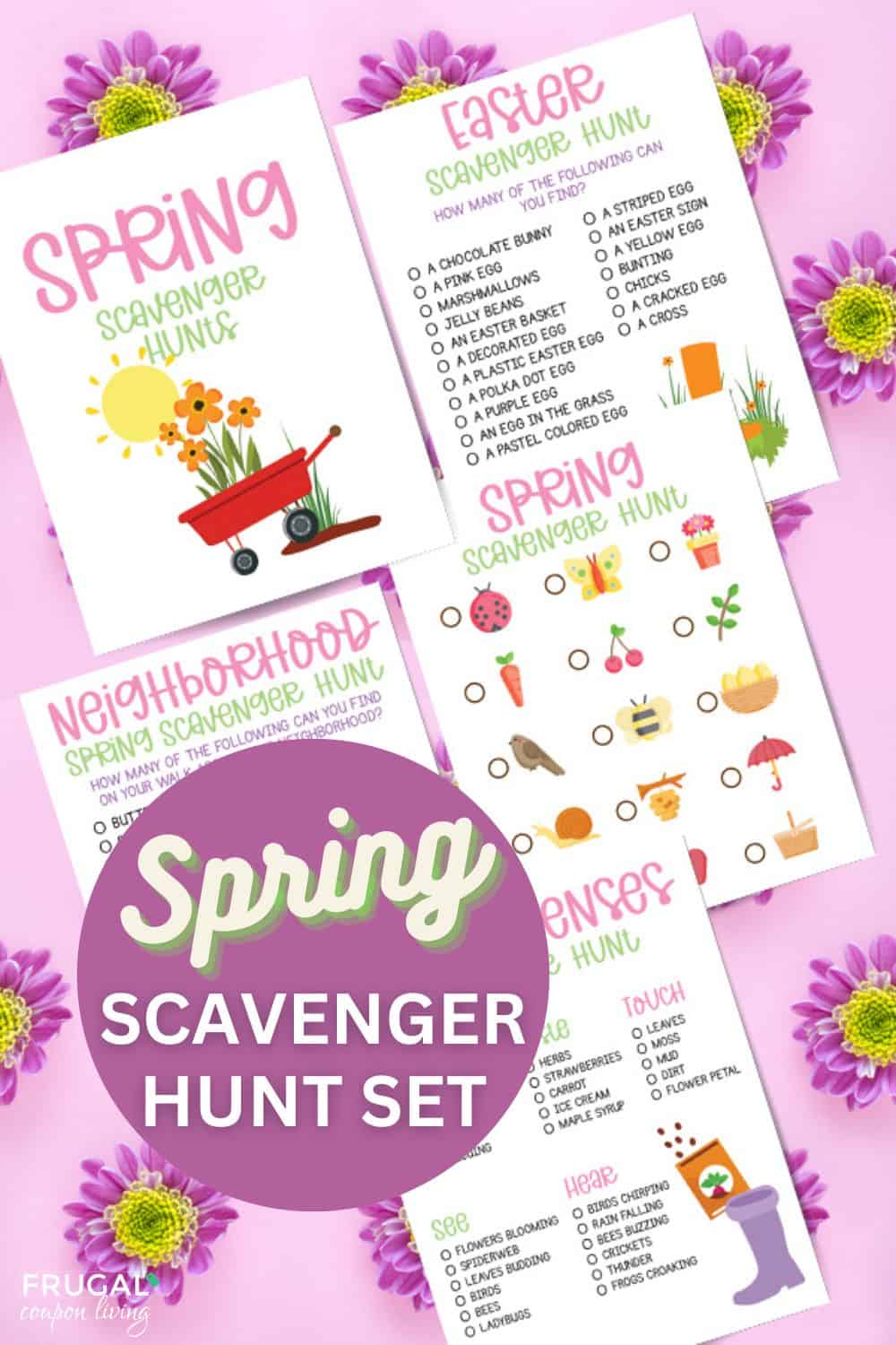 printable spring scavenger hunt set