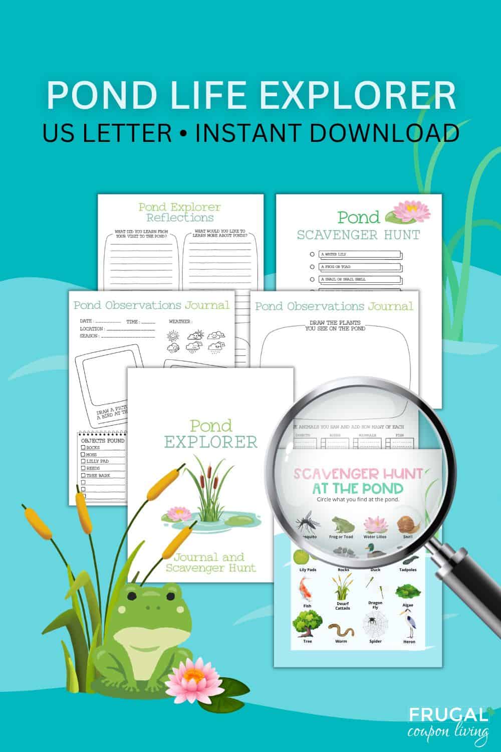 super cute pond nature journal for kid printable worksheets
