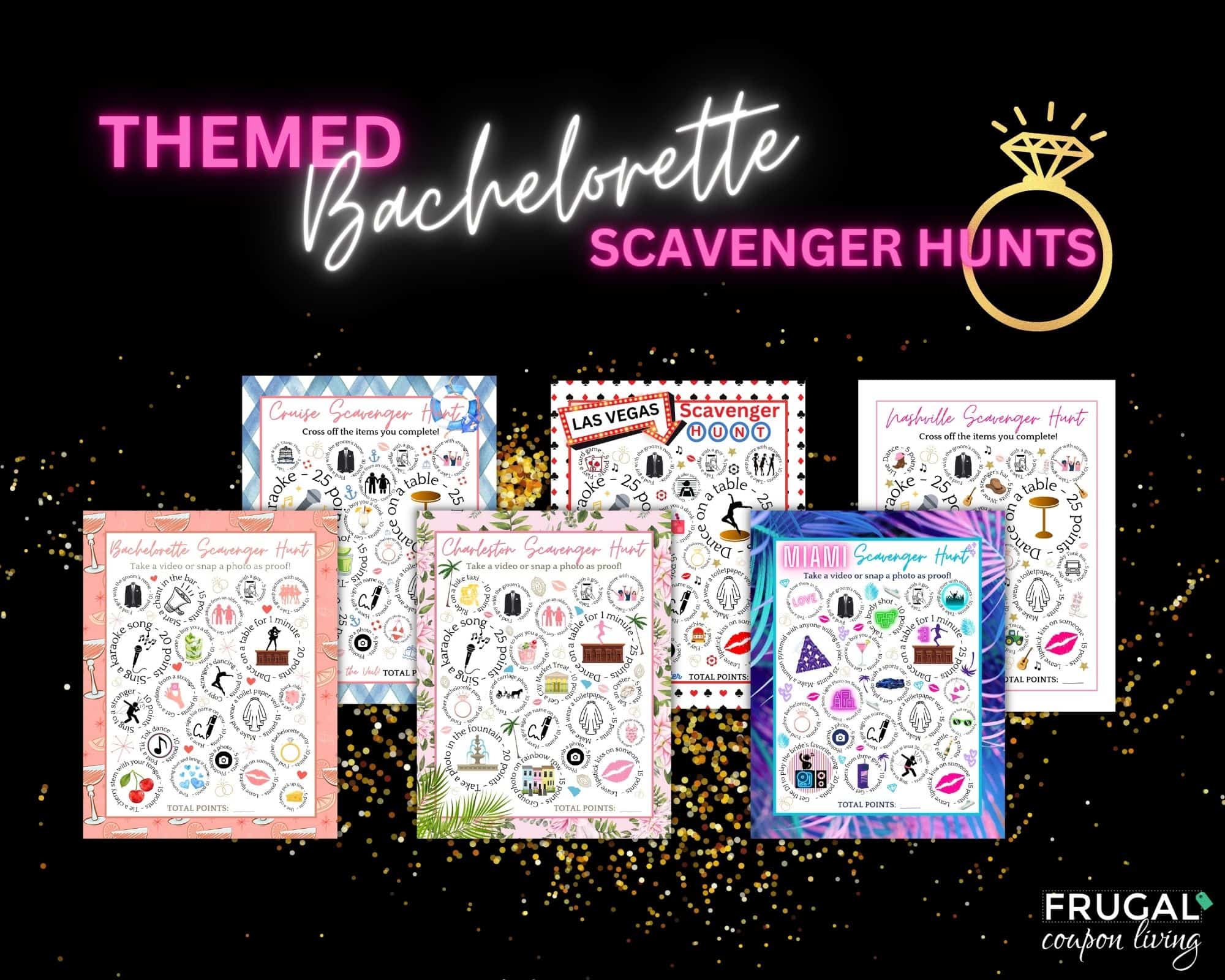 themed bachelorette scavenger hunt printables