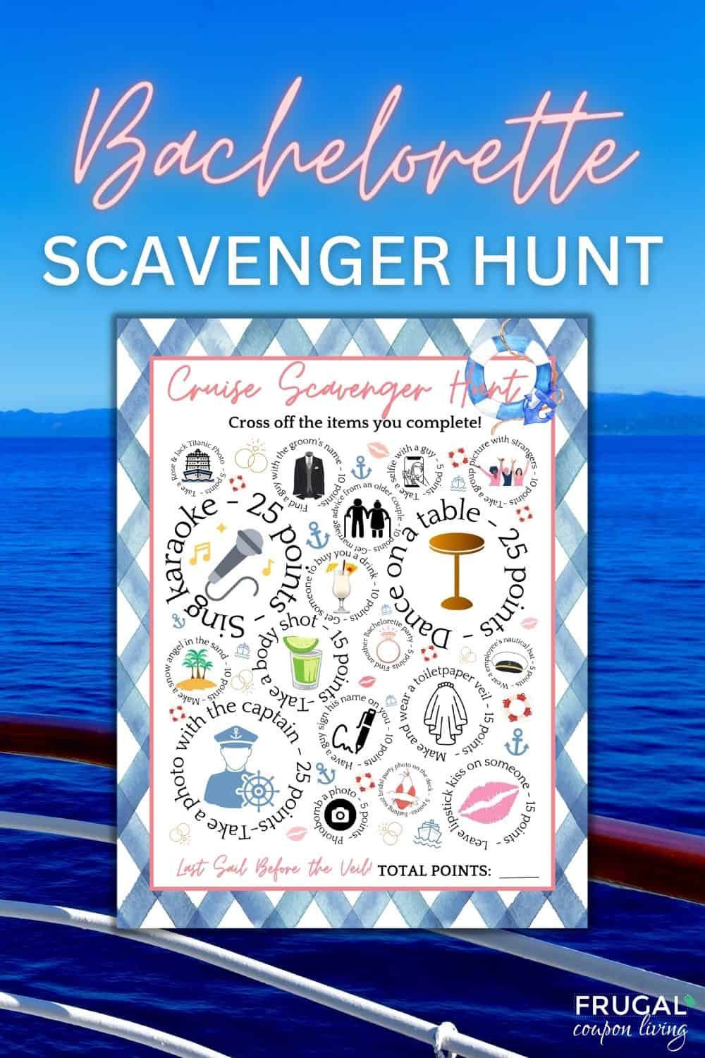 Bachelorette cruise scavenger hunt printable pdf