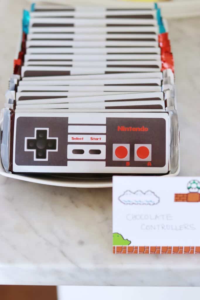 DIY nintendo controller party favorite chocolate bars