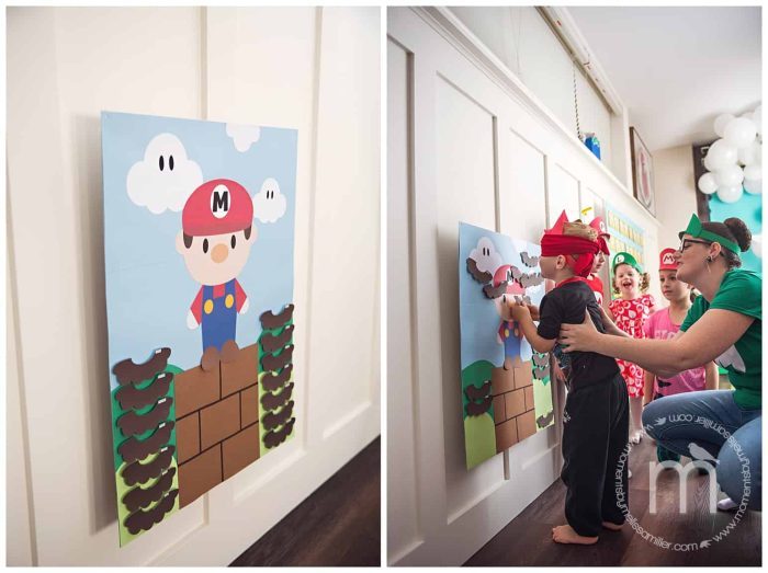 pin the mustache on mario birthday party game