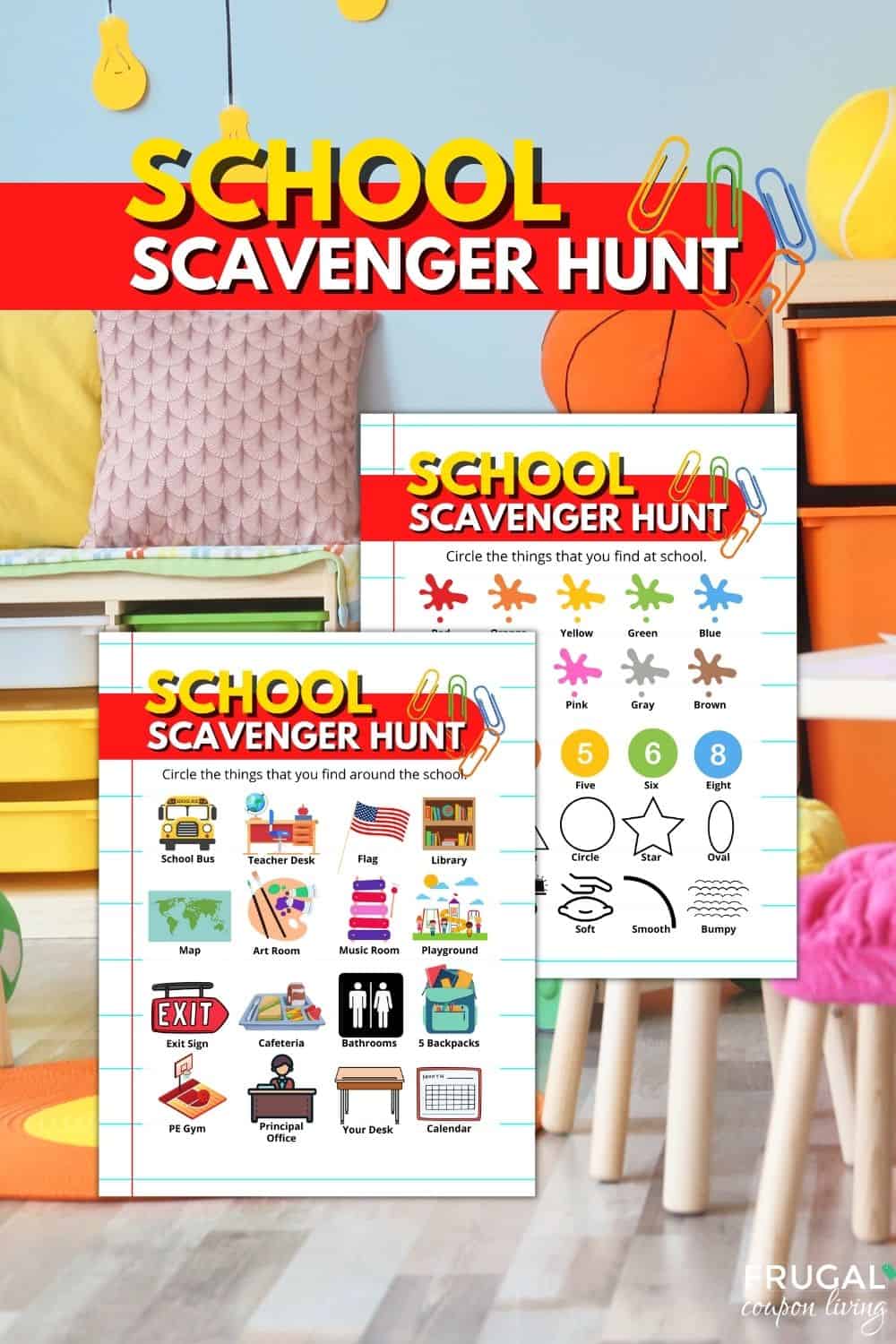 printable school scavenger hunt for the classroom