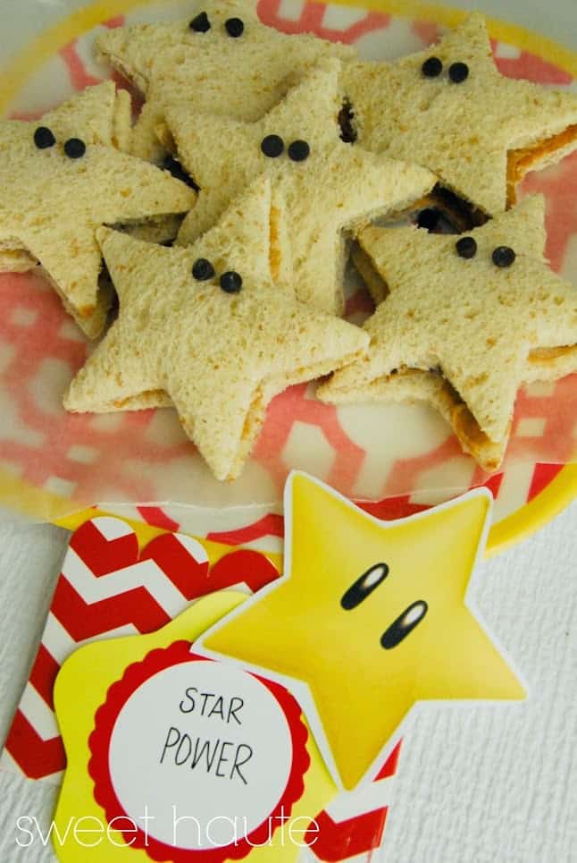 adorable super mario party food ideas star sandwiches