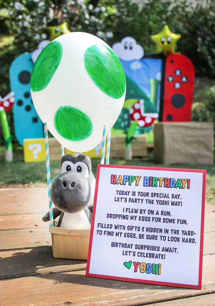 yoshi egg hunt game for a super mario birthday party