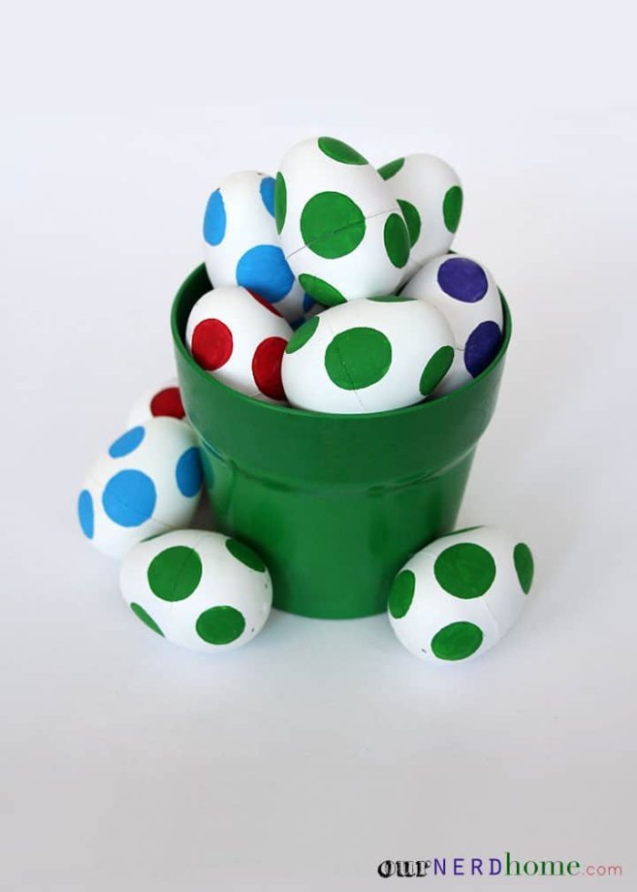 DIY yoshi plastic eggs party favors