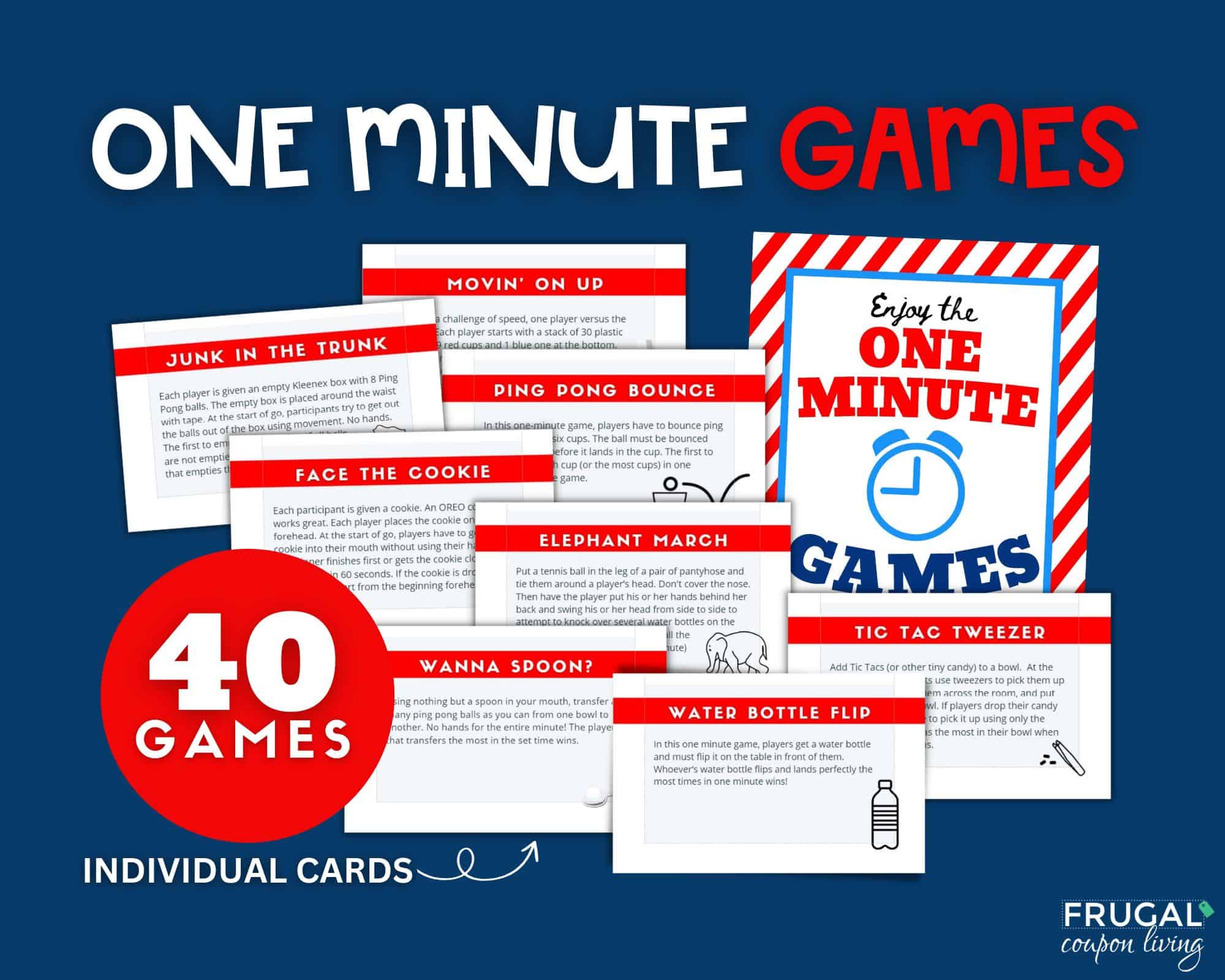 How to do minute to win it games using printable game cards