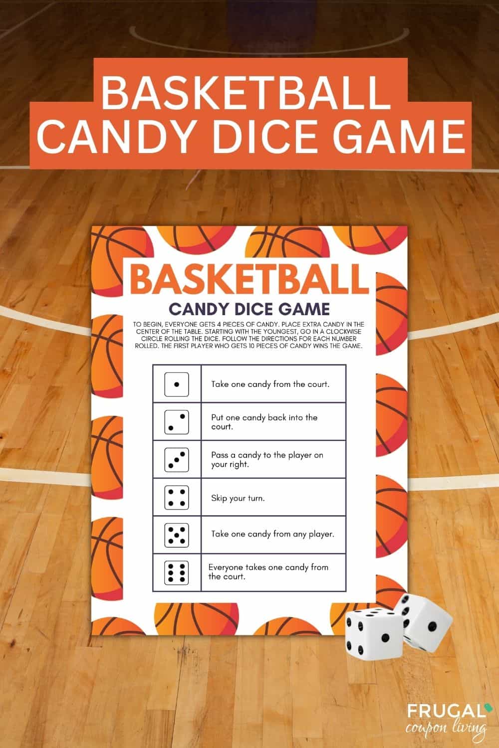 fun printable basketball dice game for kids