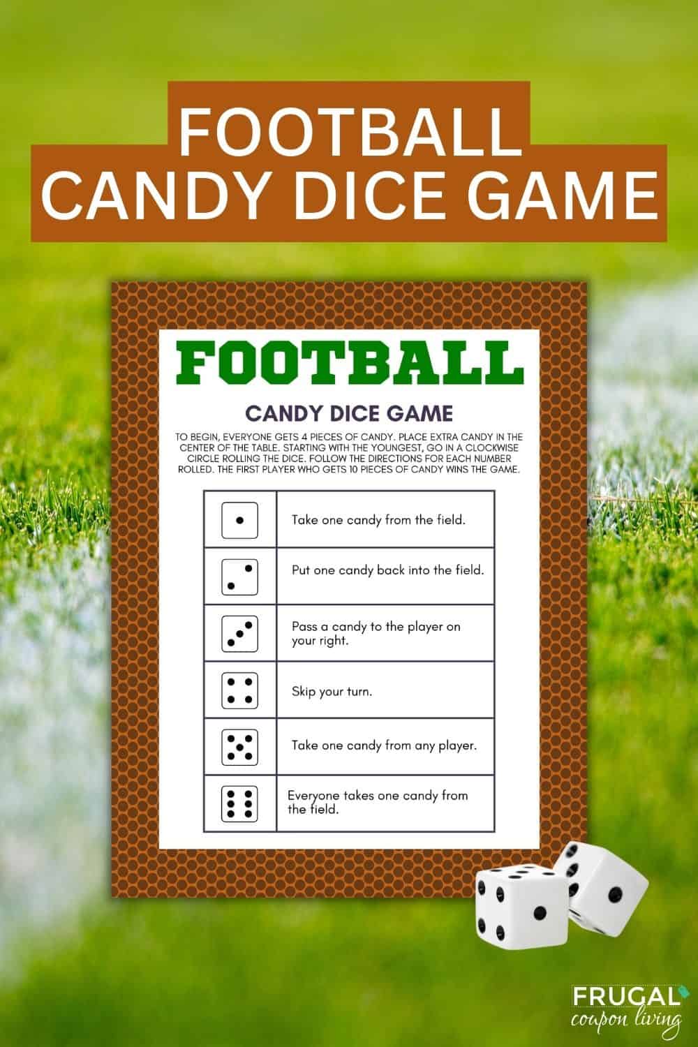 printable football game with dice for kids