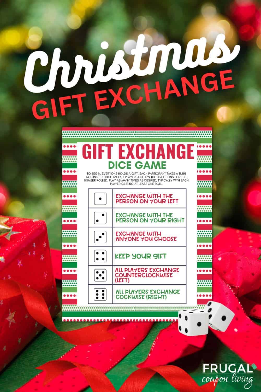 printable christmas gift exchange game with dice