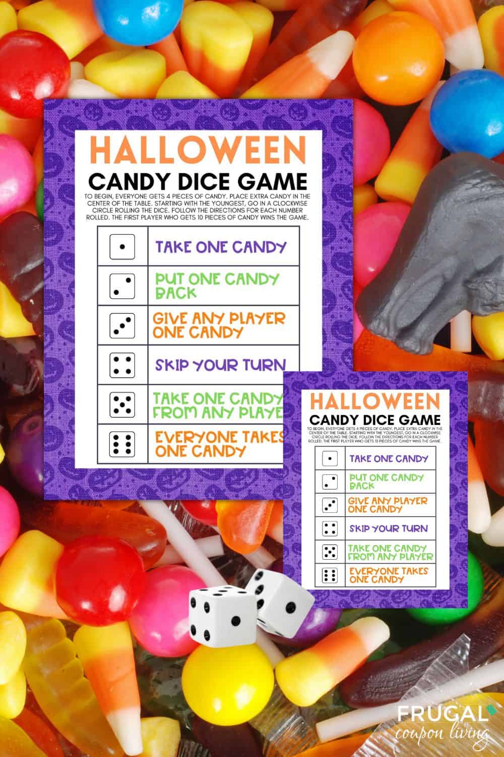 cute halloween candy dice game for exchanging candy