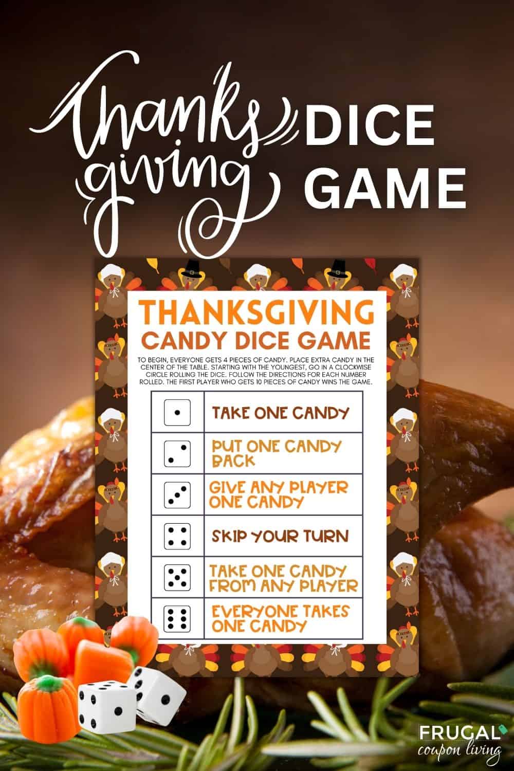 fun thanksgiving candy dice game for kids
