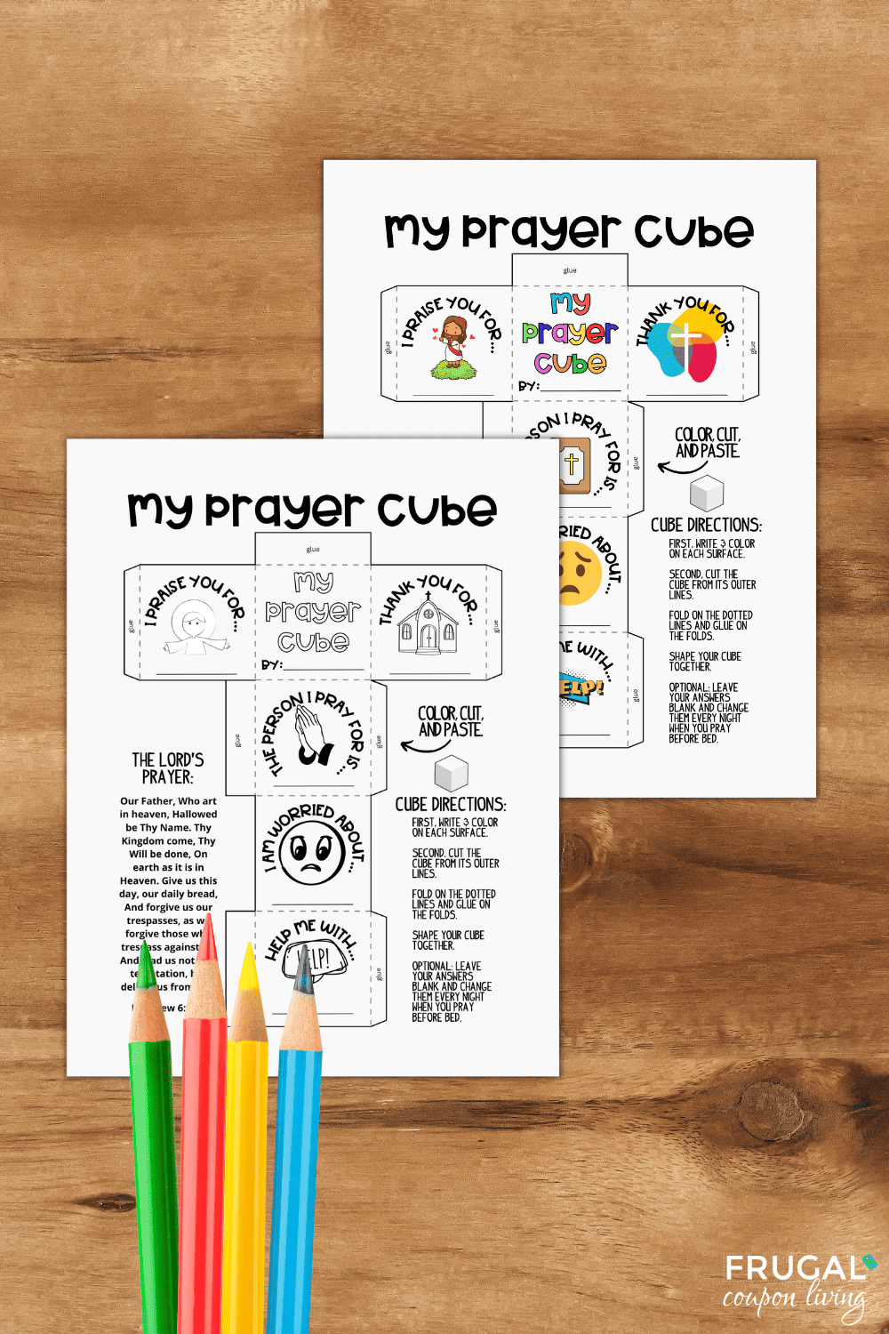 prayer cube for kids sunday school craft for