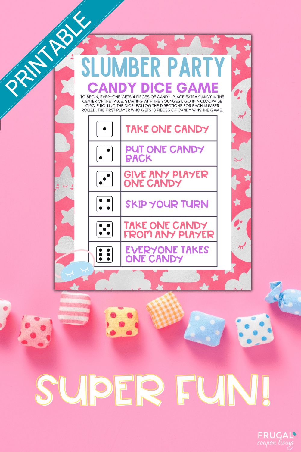 spend the night slumber party games with dice