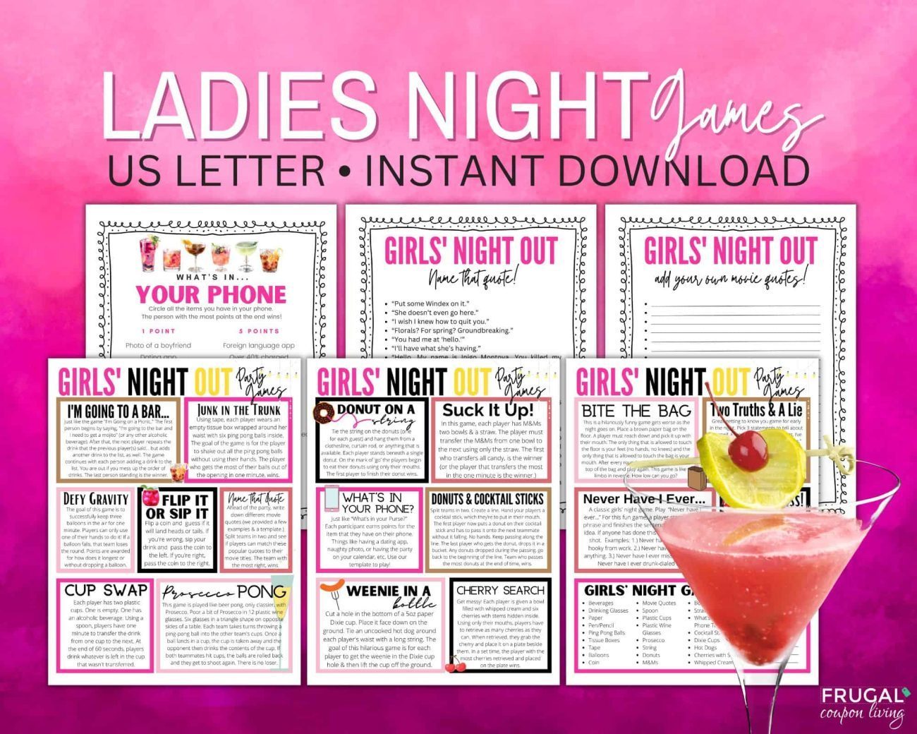 printable games for girls night