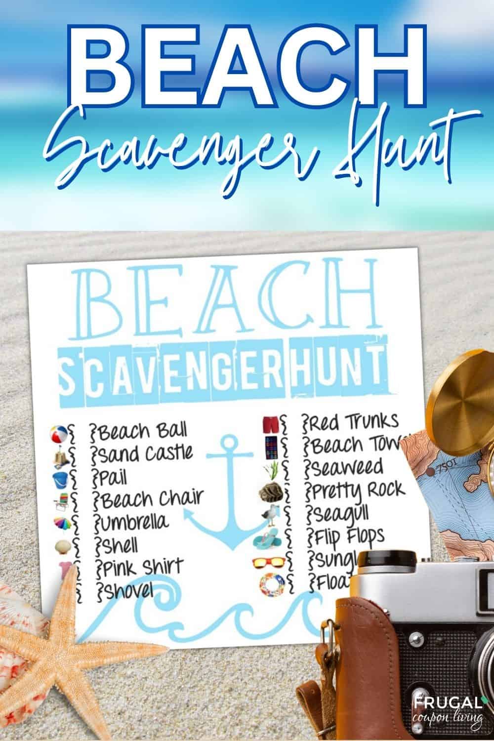beach scavenger hunt printable list