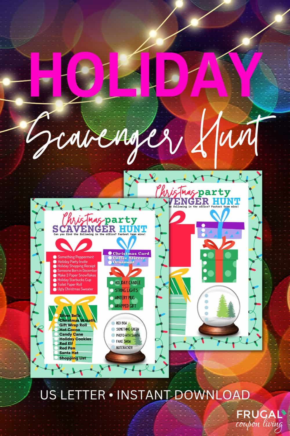 christmas scavenger hunt printable for a holiday party