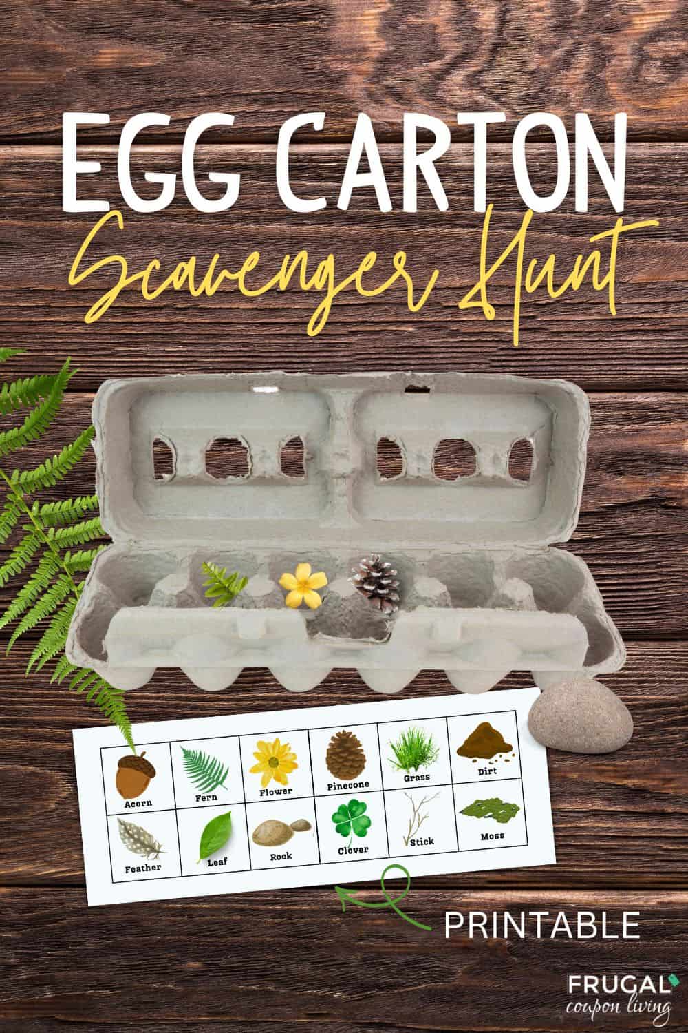 egg carton nature scavenger hunt list printable