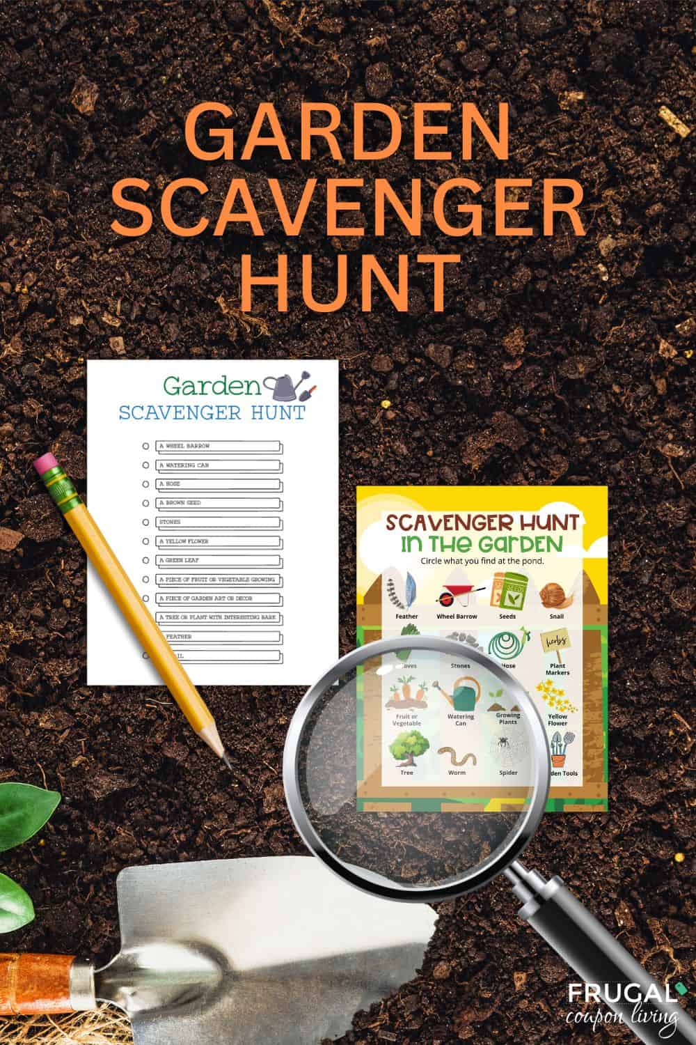 outdoor scavenger hunt in the garden