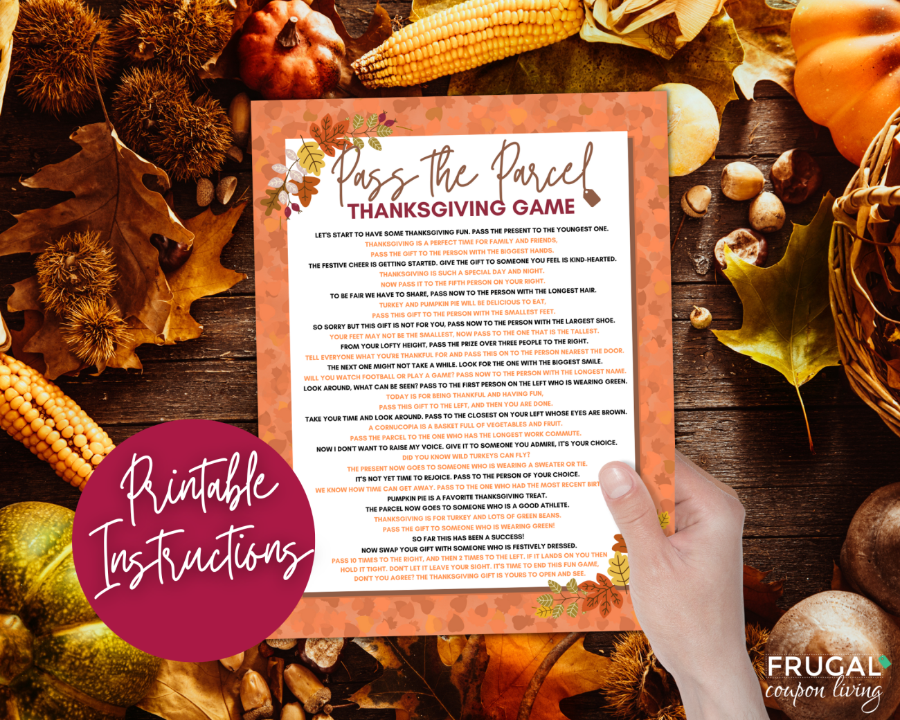 pass the parcel thanksgiving game