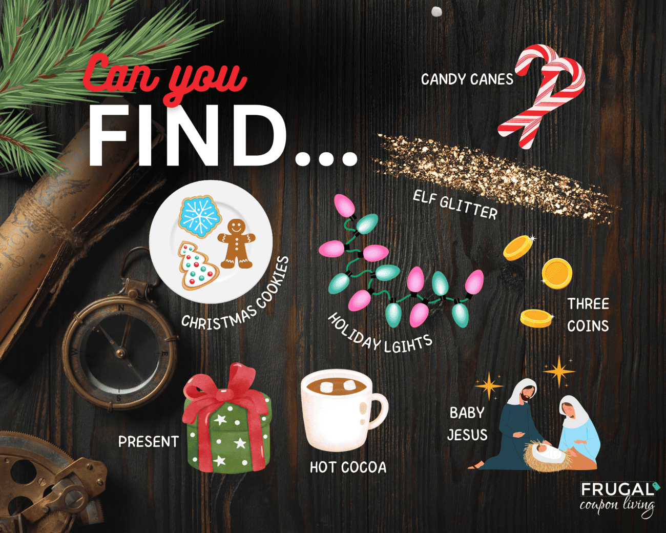 Elf on the shelf treasure map scavenger hunt list