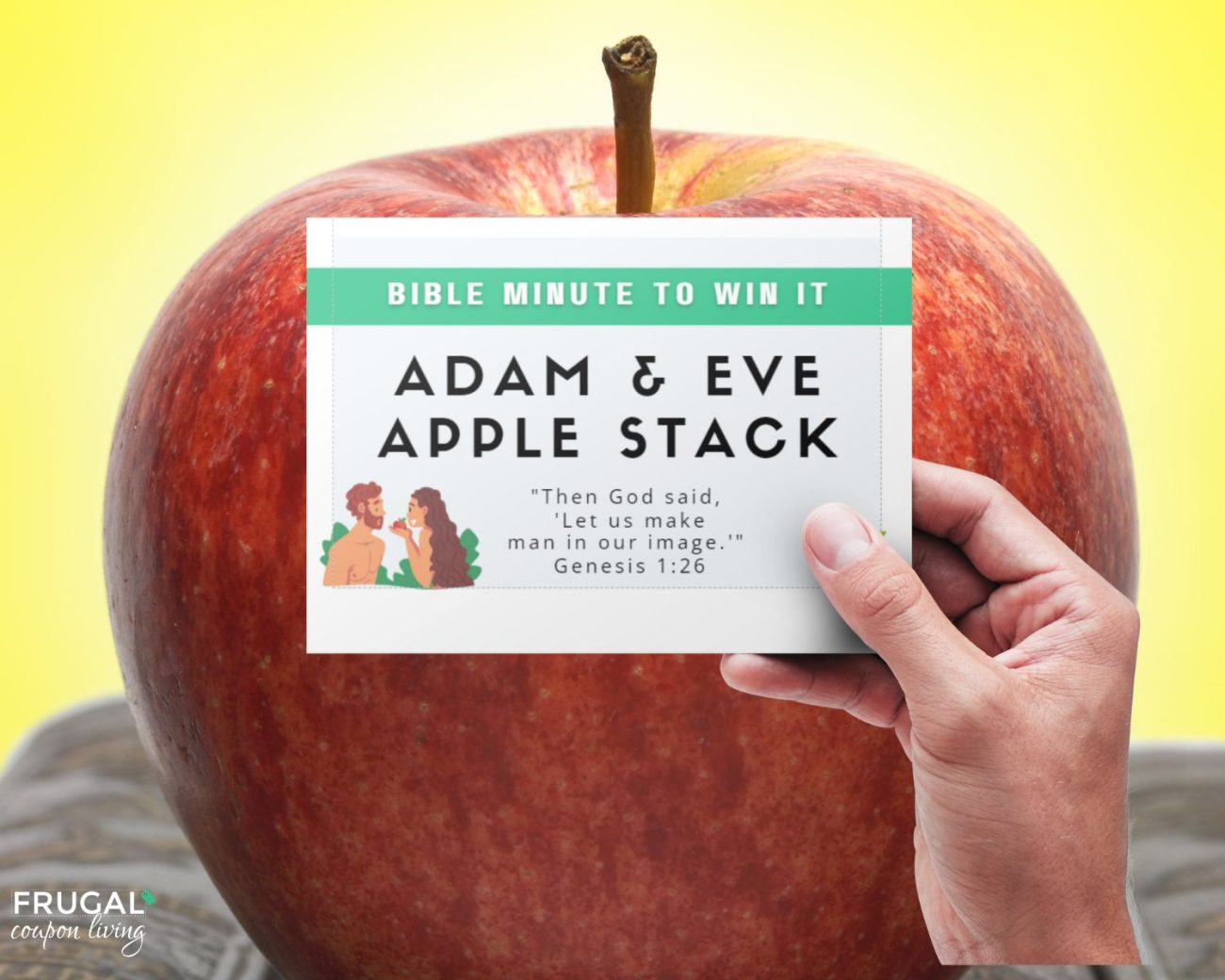apple stack bible minute to win it game for adam and eve leasson for kids