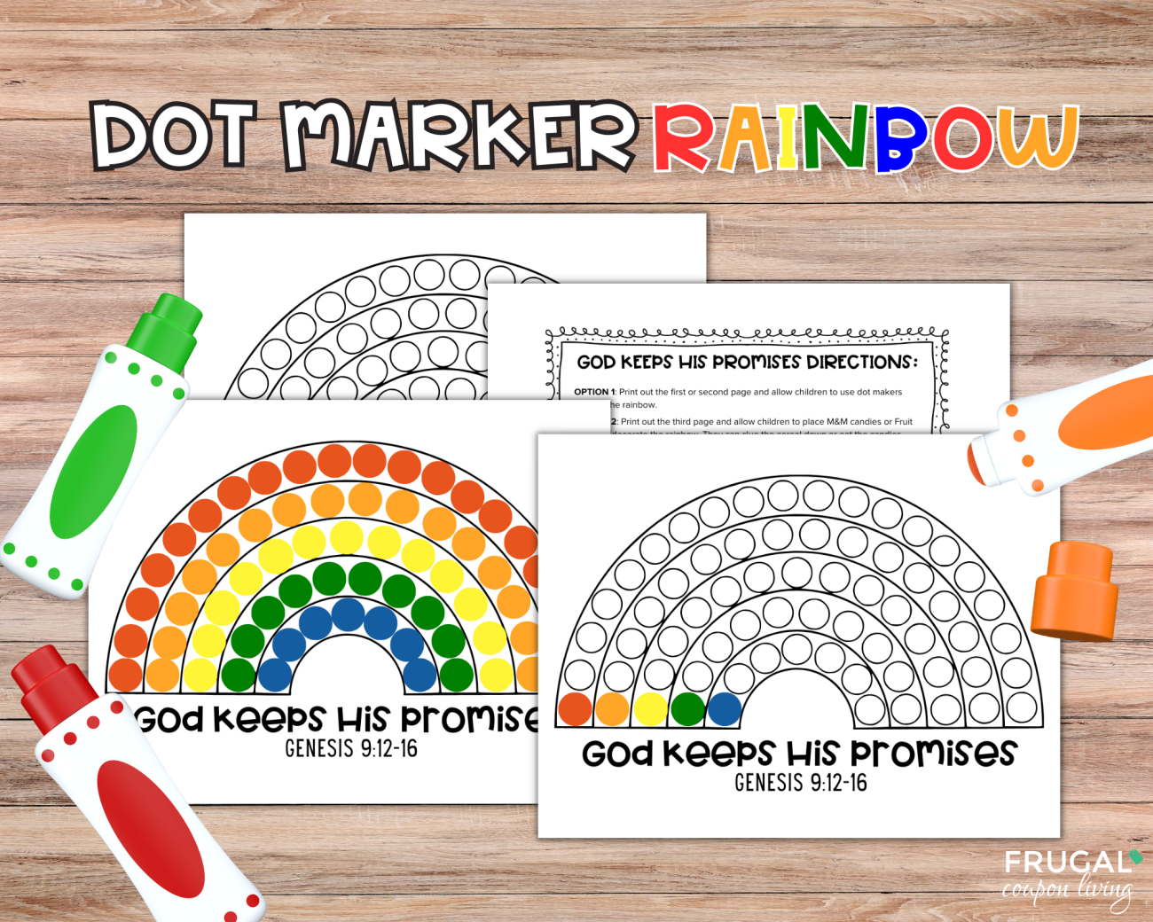 dot marker rainbow template for sunday school