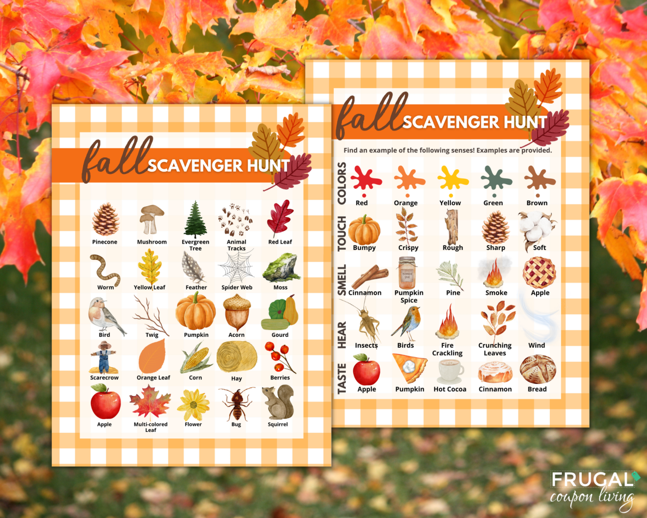 printable fall scavenger hunt for kids with pictures