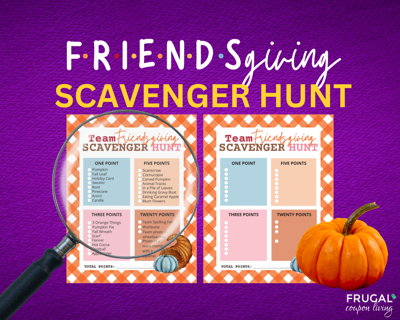 fall scavenger hunt for adults at friendsgiving or thanksgiving