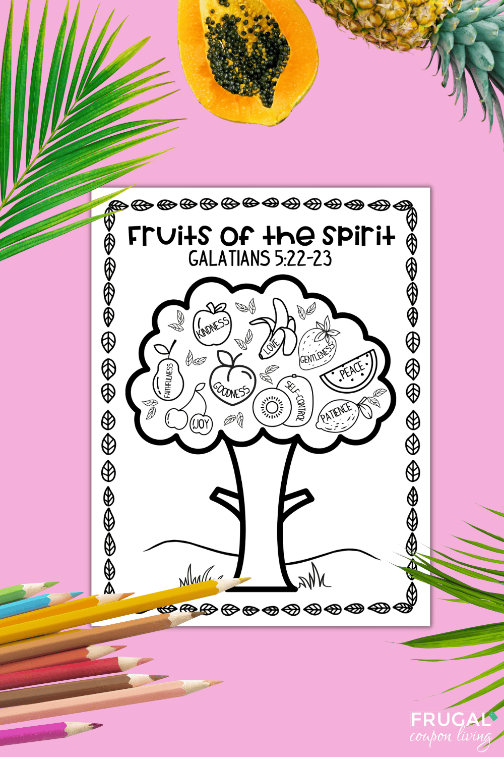 printable galations 5 fruit of the spirit coloring page for kids