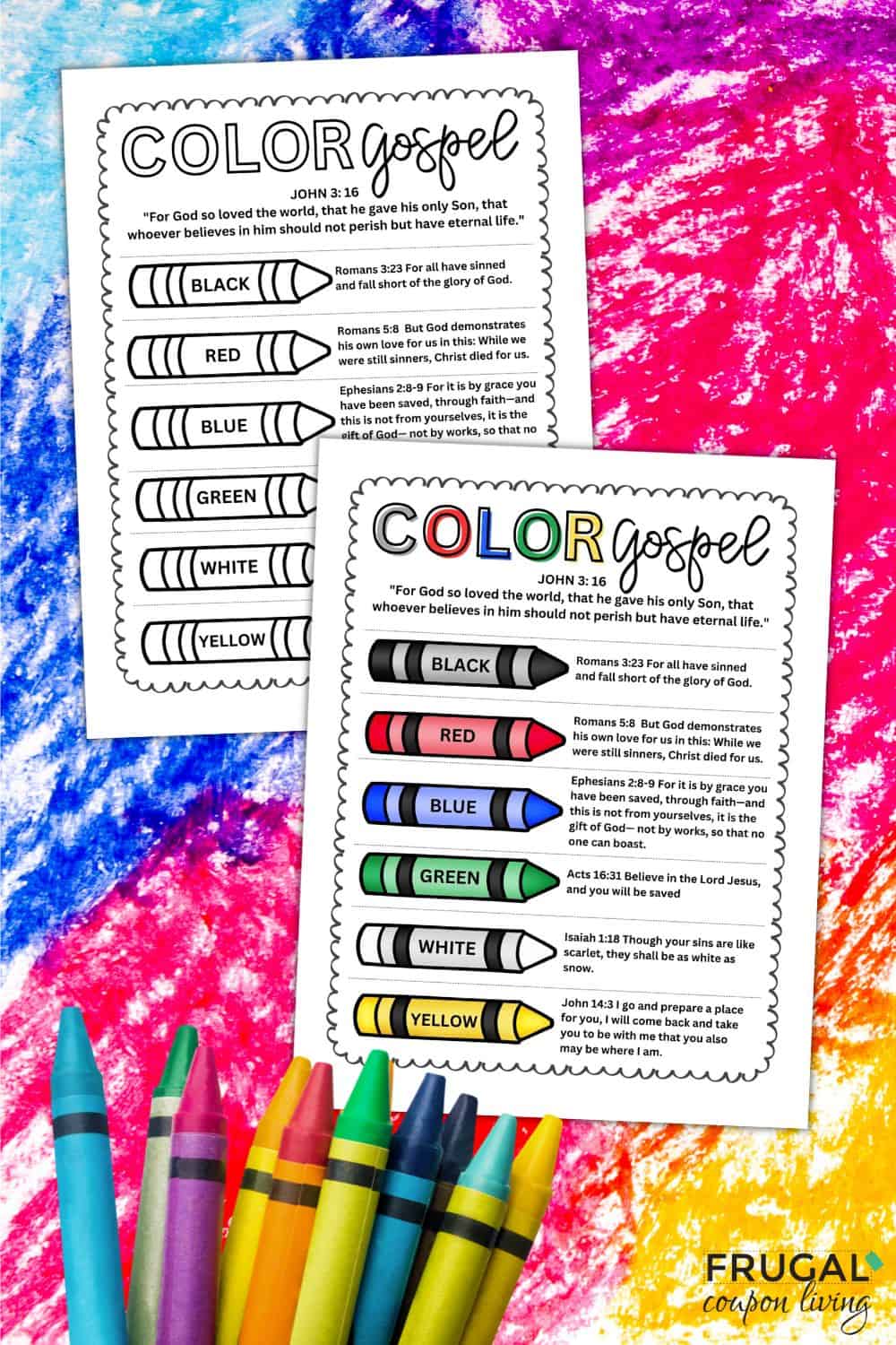 gospel message of salvation coloring page for kids