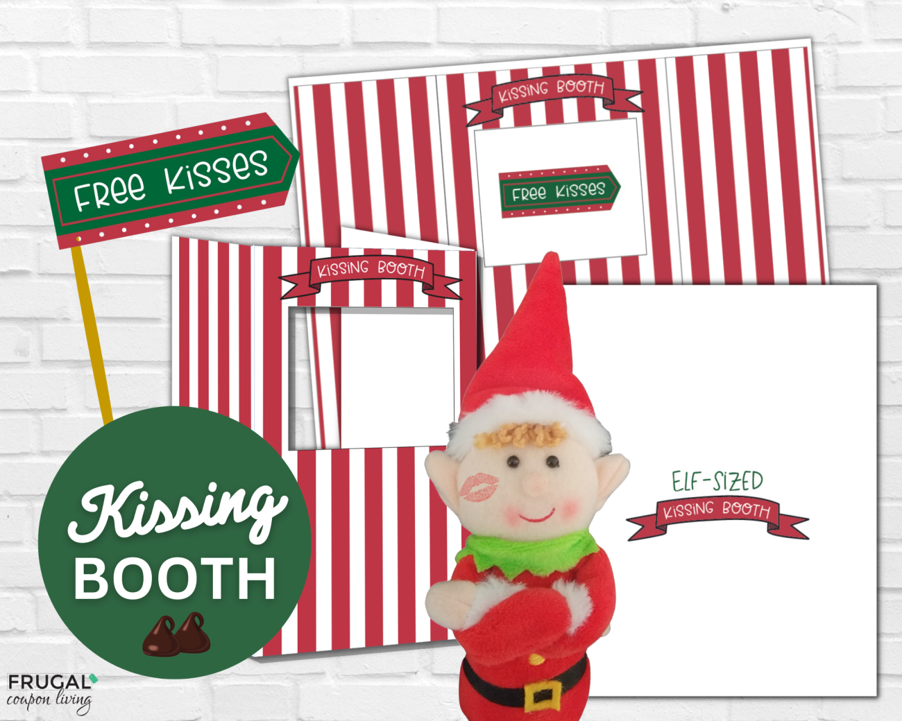 printable elf kissing booth prop