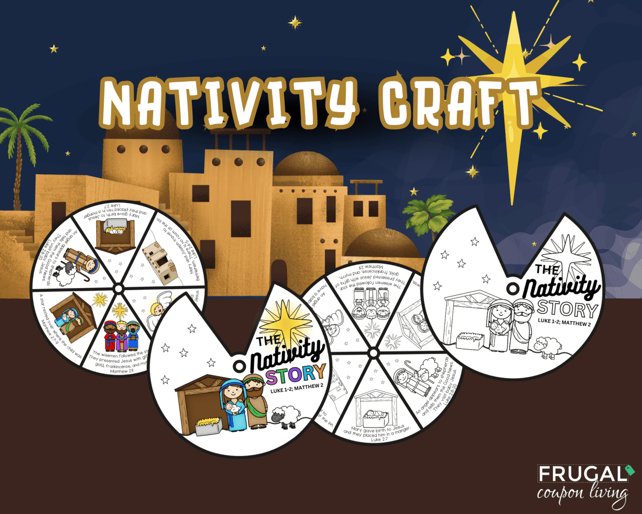 nativity story craft coloring wheel for kids