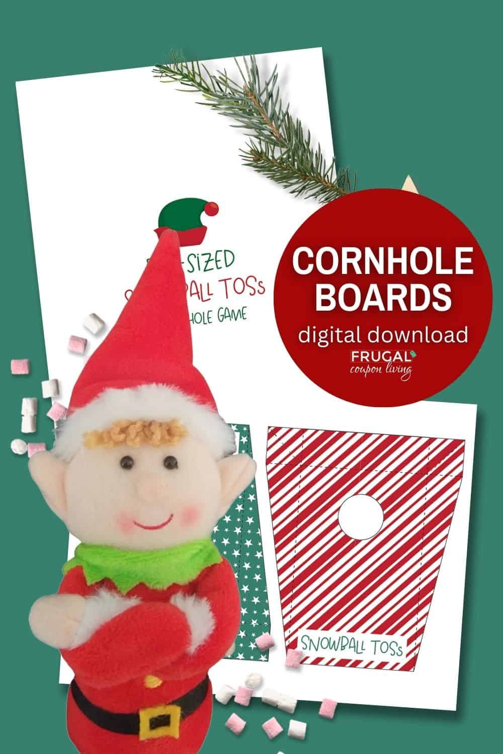 printable cornhole board for elf on the shelf game