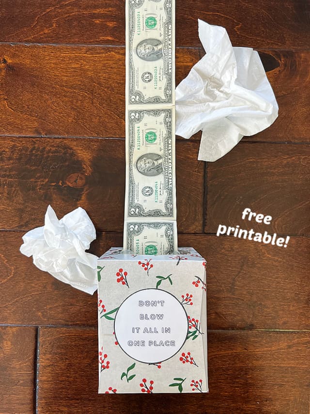 box of tissues money gift box idea