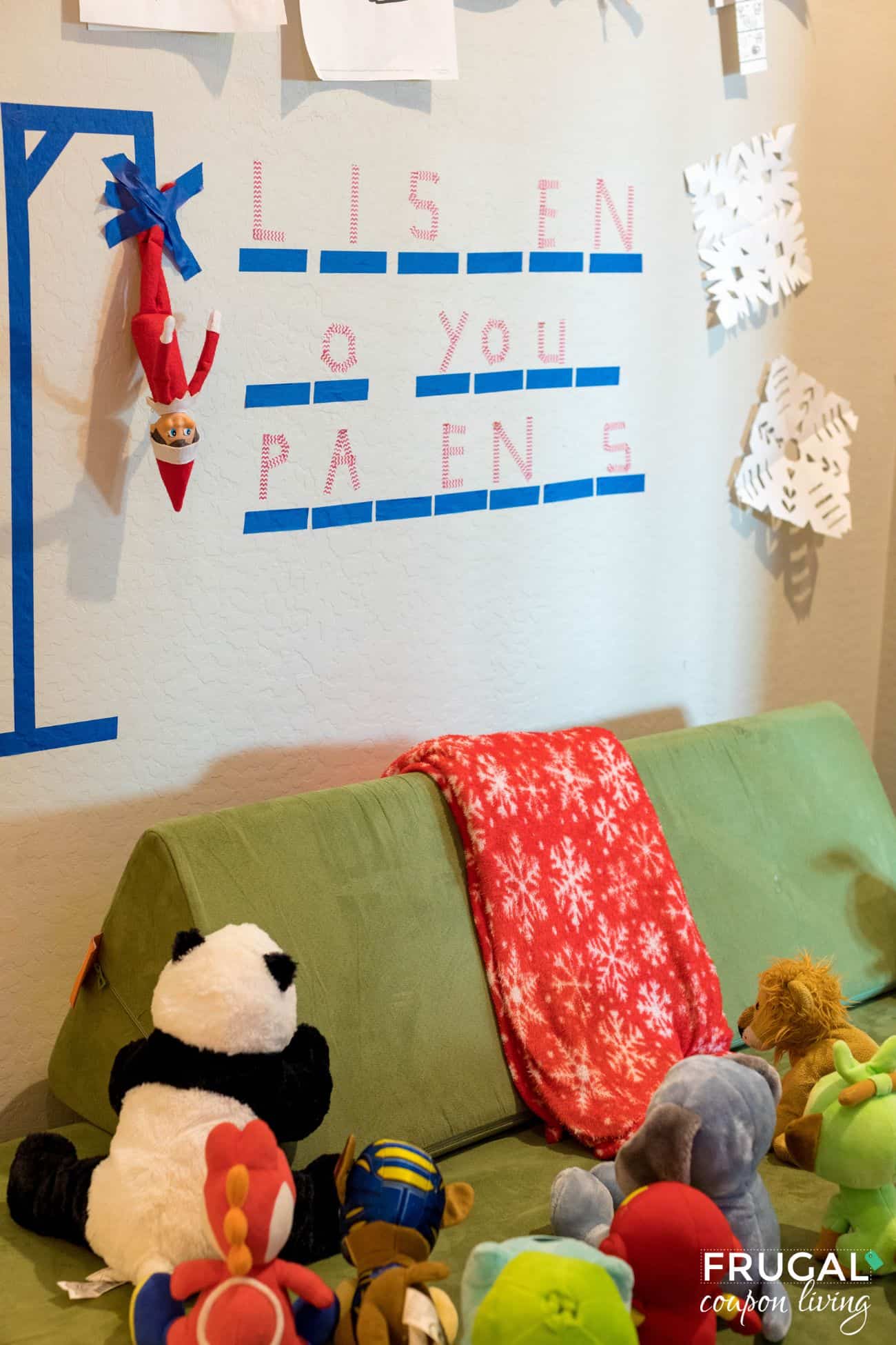 listen to your parents elf on the shelf hangman behavior idea