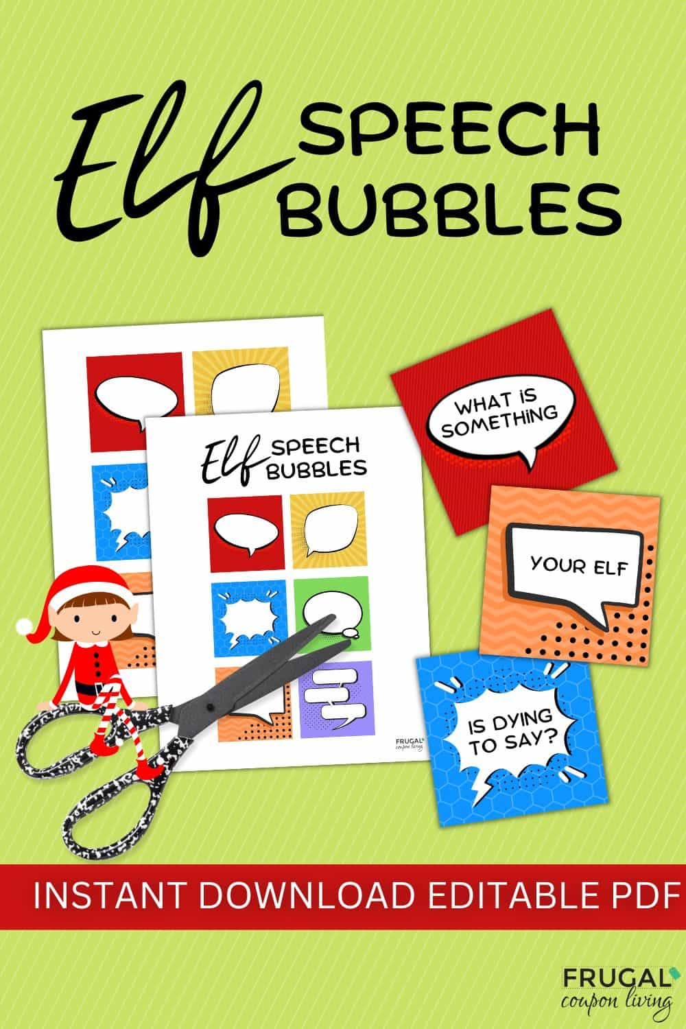 cute elf on the shelf notes comic strip bubble