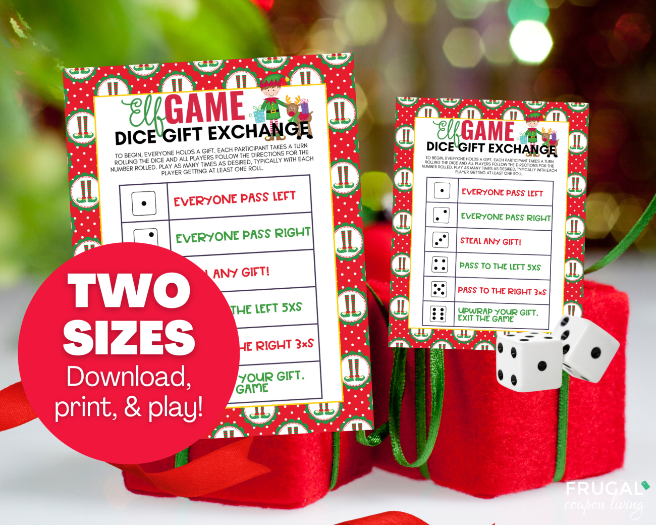 elf gift exchange dice game for christmas