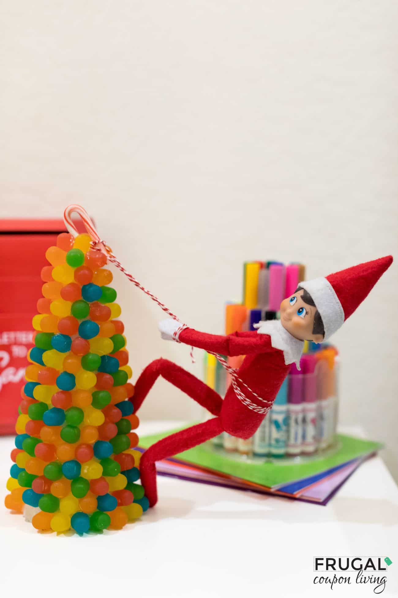 sweet Elf on the Shelf grumdrop tree idea