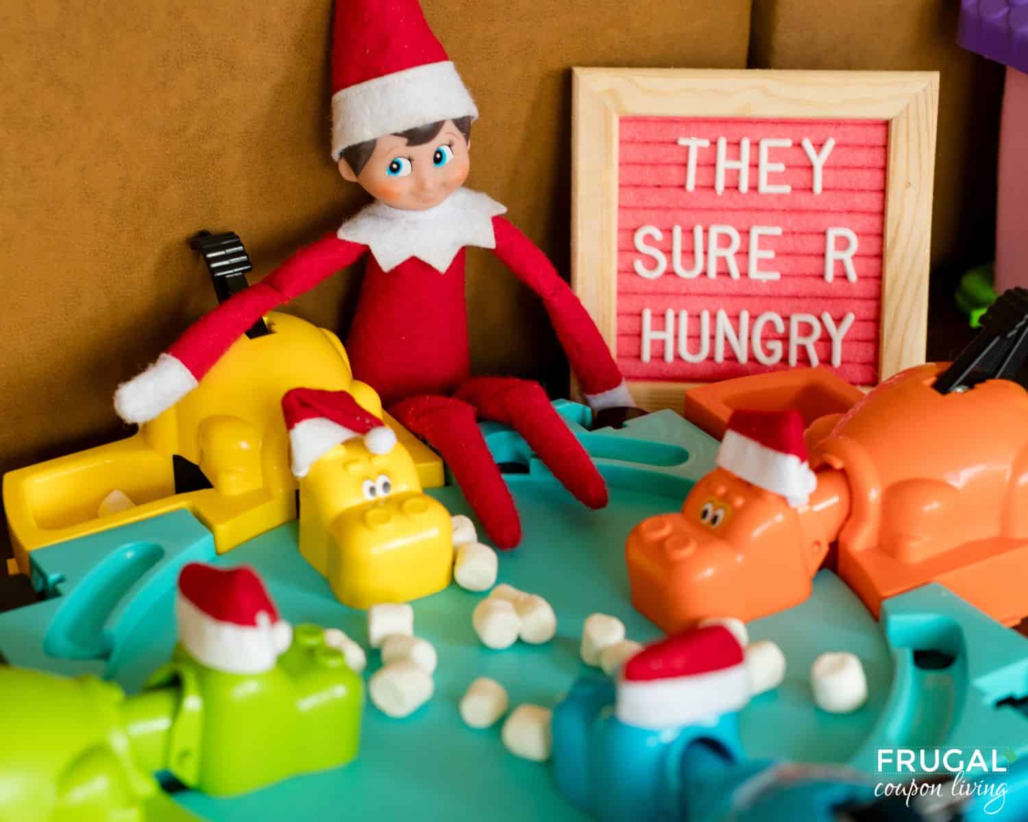 elf on the shelf hungry hungry hippo game