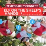 elf on the shelf hands connected together velcro, rubber bands, glue
