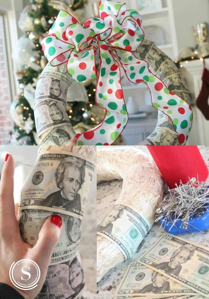 money wreath cash gift