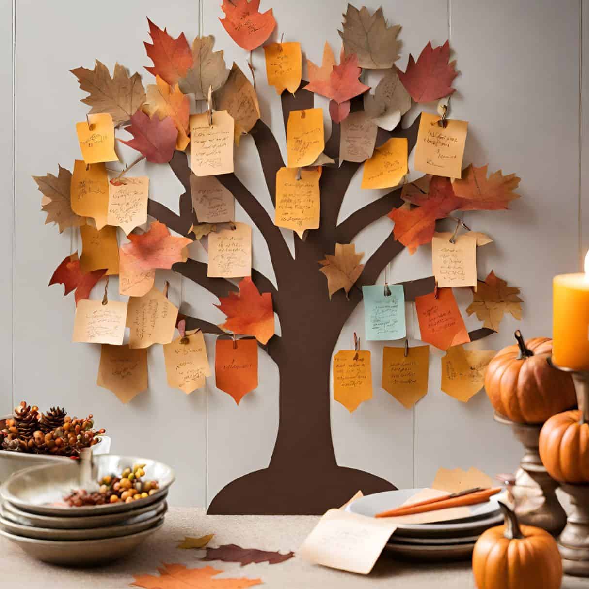 large thankful tree craft decor for classroom or home