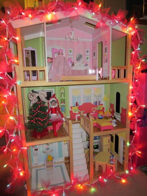 elf on the shelf barbie house