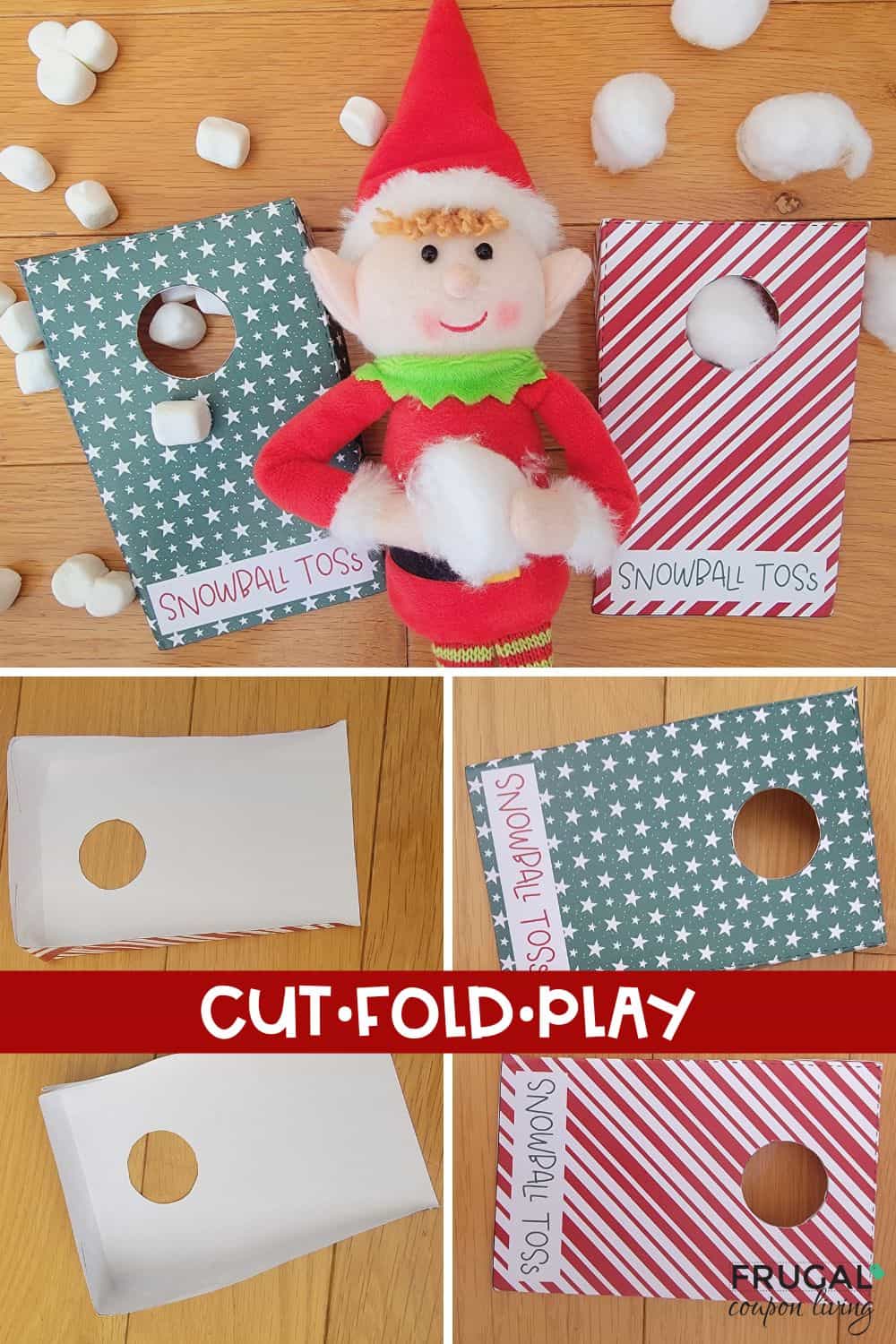 cut fold and play elf game cornhole board printable