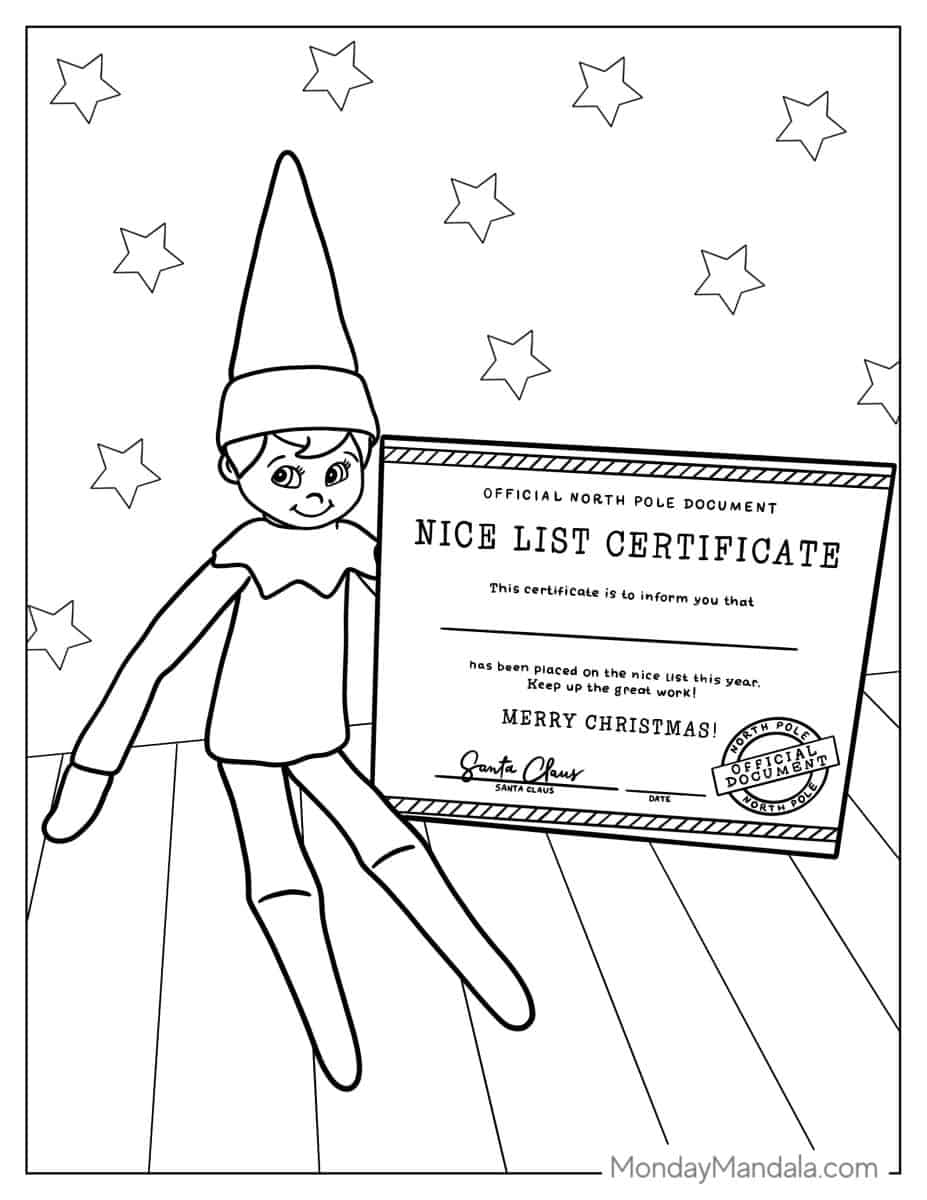 nice certificate elf on the shelf