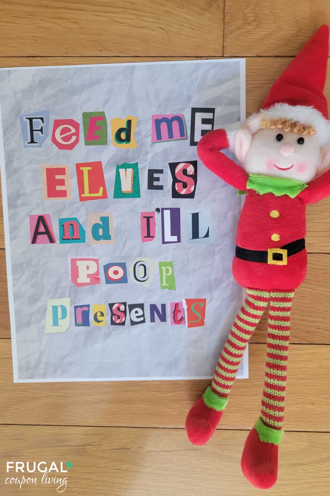 feed me elves ransom letter printable